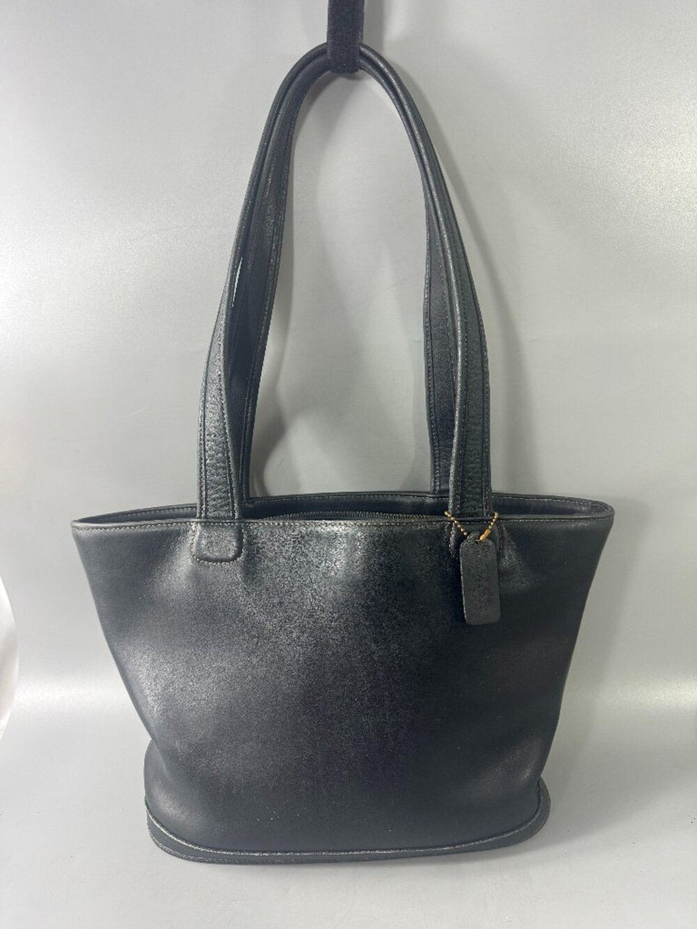 Authentic Vintage Coach 9302 Black Leather Bleeker Basket Bag